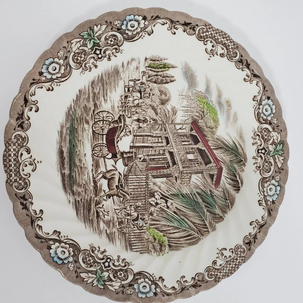 Heritage Hall French Provincial Plate New Orleans Vieux Carre Ironstone Brown